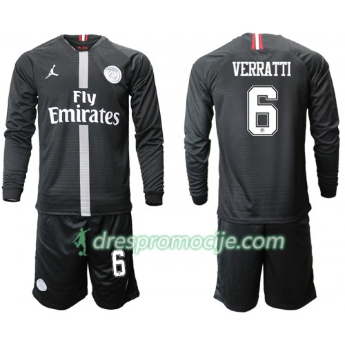 Paris Saint-Germain Dres VERRATTI 6 Jodan Crna Dječji Treći 2018/19 Dugim Rukavima Paris Saint-Germain Dres VERRATTI 6 Jodan Crna Dječji Treći 2018/19 Dugim Rukavima